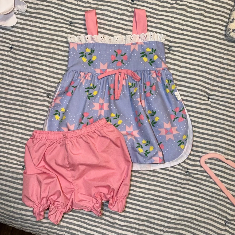 The Beaufort Bonnet Company Pink & Lavender Floral Two-Piece Sundress Set